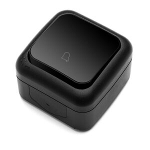 Buton sonerie negru Palmiye Viko, IP54 rezistent la intemperii - Sonerii