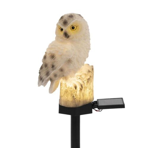 Home MX671B napelemes kerti bagoly lámpa, melegfehér LED, műgyanta bagoly szobor