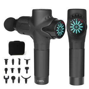 Prémiová masážna pištoľ s LED displejom s 12 hlavicami a prenosným puzdrom - Rehabilitačná pomôcka
