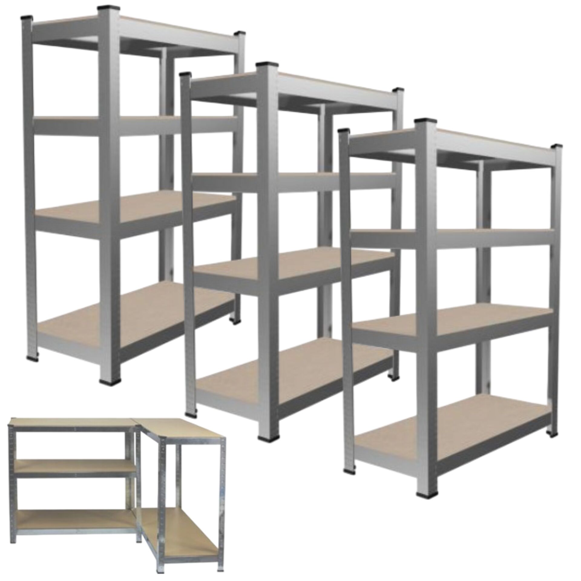 GardenLine 3db fém Salgó polcrendszer MDF lapokkal, 180x90x40cm -...