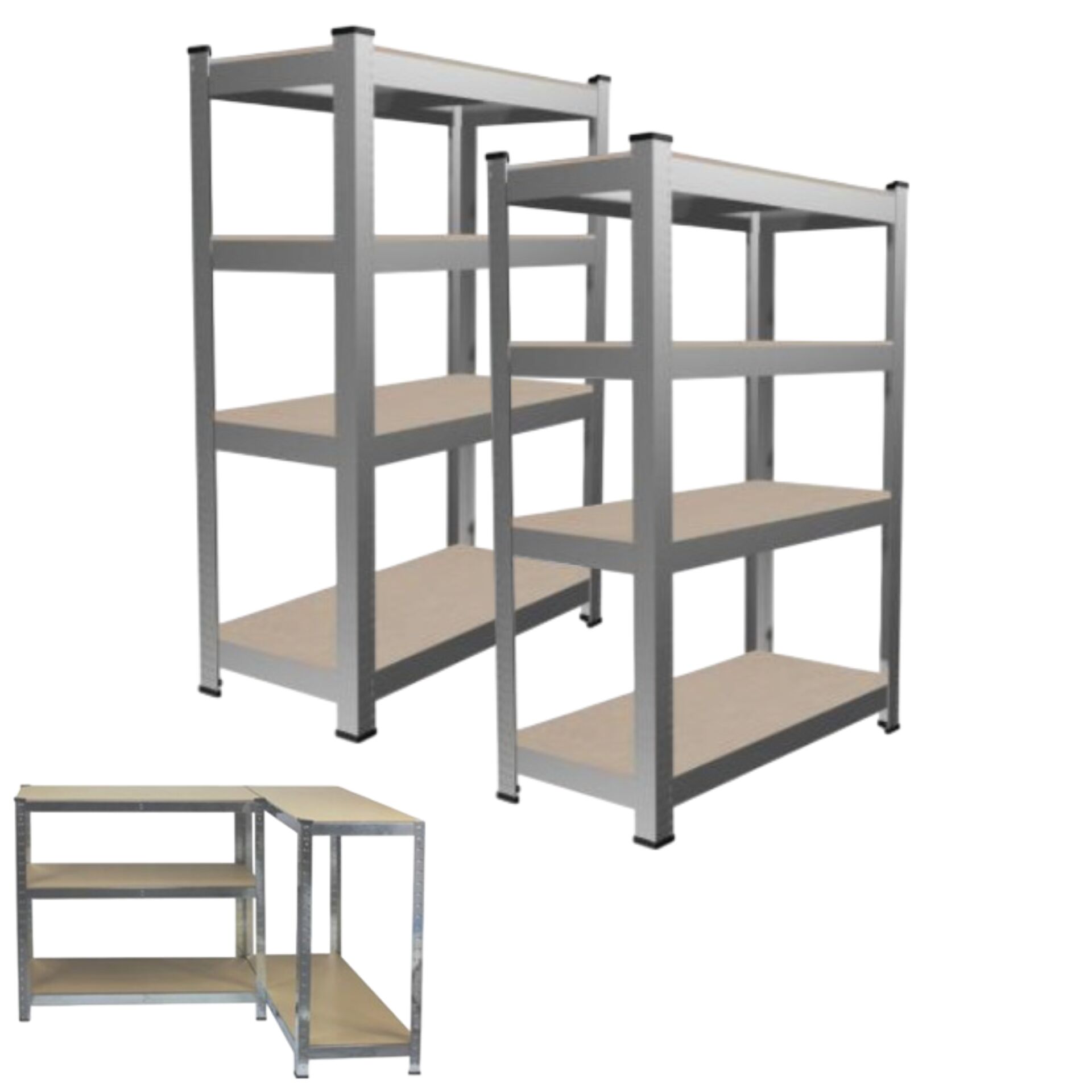 GardenLine 2db fém Salgó polcrendszer MDF lapokkal, 180x90x40cm -...