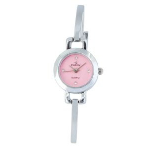Ceas de damă Cardy, brățară argintie, cadran roz - Accesorii pentru femei