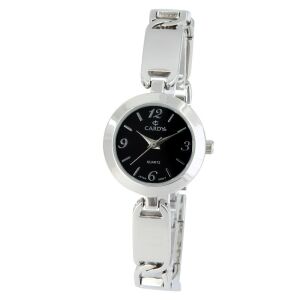 Cardy Damenuhr Silber mit schwarzem Zifferblatt - Damen-Accessoires