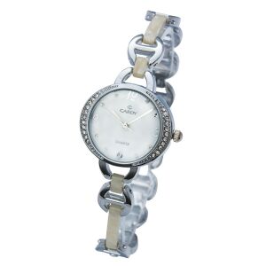 Dámske strieborné náramkové hodinky Cardy s krištáľovou lunetou a bielym ciferníkom - Dámske doplnky