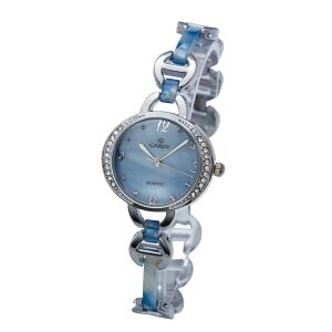 Cardy Damenuhr mit blauem Zifferblatt und silberfarbenem Armband - Damen-Accessoires