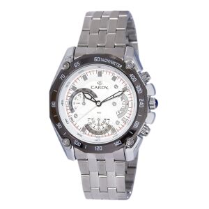 Cardy Herrenuhr silberfarben mit weißem Zifferblatt und Metallarmband - Uhren für Herren