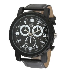 Cardy Herrenuhr, schwarze Quarzuhr mit schwarzem Metallgehu00e4use und schwarzem Armband - Uhren für Herren