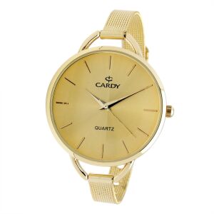 Cardy zlatni ženski sat sa mrežastim remenom i zlatnim brojčanikom - Ženski asesoar