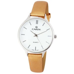 Ceas de damă Cardy cu carcasă argintie și brățară aurie - Accesorii pentru femei