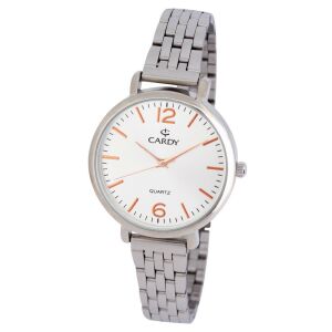 Cardy silberne Damen Quarz Uhr mit Metallarmband - Mode & Kleidung