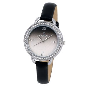 Cardy ženski kvarcni sat sa srebrnim kućištem, crnim remenom i srebrno/crnim gradijentnim brojčanikom - Ženski asesoar