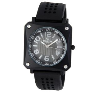 Cardy Herren Quarzuhr schwarz mit Silikonarmband - Uhren für Herren
