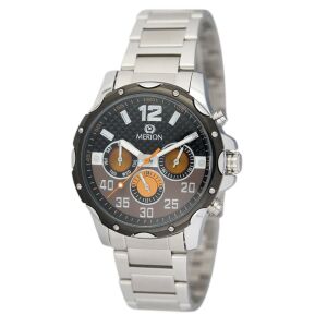 Merion Bicolor Herrenuhr mit Edelstahlarmband und schwarz/braunem Zifferblatt - Uhren für Herren