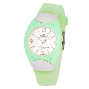 Ženski sat Merion sa zelenim plastičnim kućištem i svijetlozelenim remenom - MERION