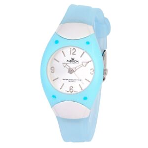 Merion Damen Hellblaue Kunststoffuhr mit weißem Zifferblatt - Damen-Accessoires