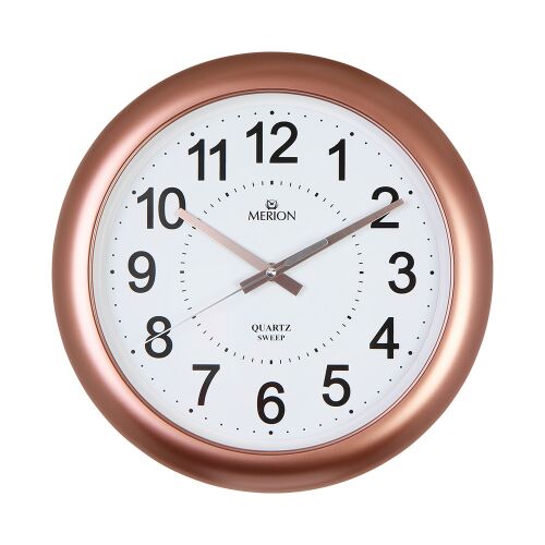 Zegar ścienny Merion z brązu, mechanizm kwarcowy, płynący sekundnik