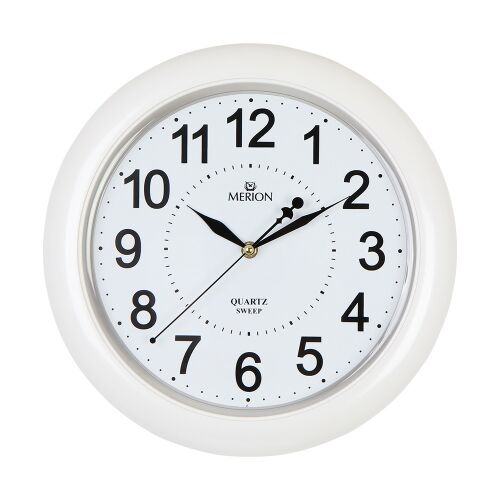 Merion biały zegar ścienny kwarcowy