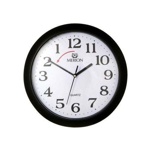 Ceas de perete Merion Reverse Quartz, rama neagră