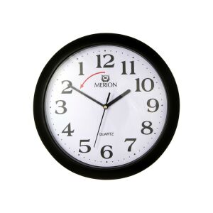 Nástenné hodiny Merion Reverse Quartz, čierny rám - MERION
