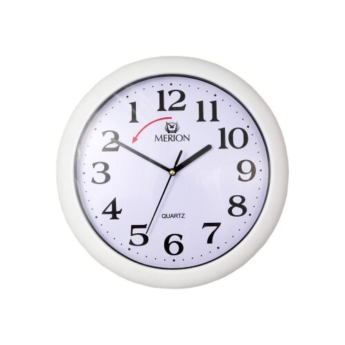 Merion Reverse Zegar ścienny kwarcowy, biały
