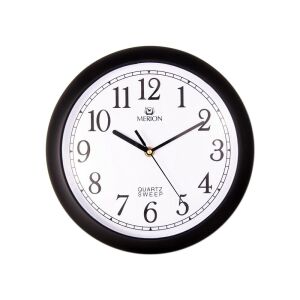 Zegar ścienny Merion kwarcowy czarny Sweep - MERION