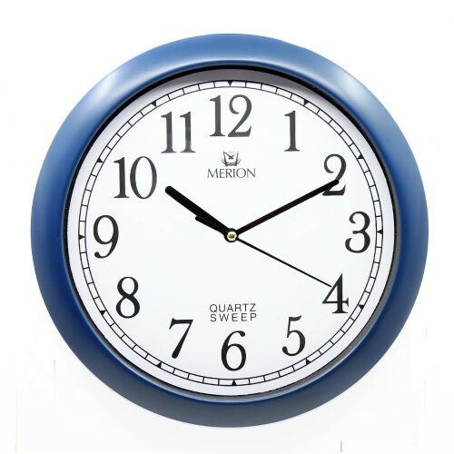 Ceas de perete Merion, quartz, albastru, Sweep