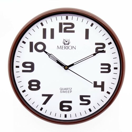 Ceas de perete Merion, cuarț, carcasă visiniu, matură