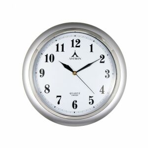 Ceas de perete argintiu Astron, mecanism quartz, secundar continuu - Ceasuri perete