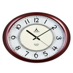 Ceas de perete Astron burgundy cu mecanism quartz și secundar silențios - Ceasuri perete