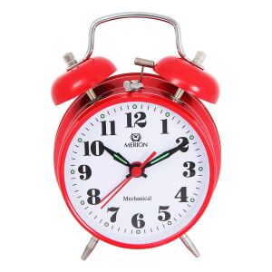 Merion fém ébresztőóra, mechanikus, piros színű, 3,5^ 130733777 - MERION