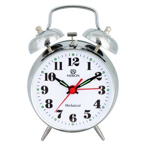 Merion Mechanischer Wecker mit silbernem Gehäuse und weißem Zifferblatt - Wecker