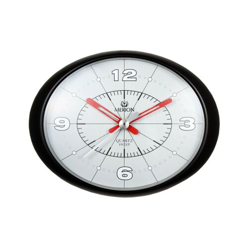Merion schwarze Quarz Sweep Wanduhr