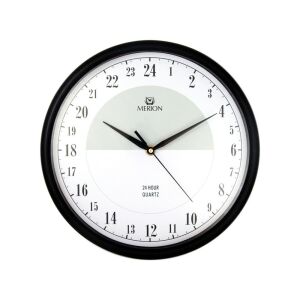 Merion Wanduhr, Quarz, schwarz, 24h