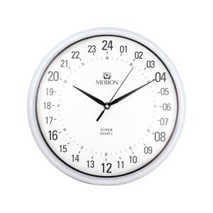 Merion Biały Zegar Ścienny Kwarcowy 24-godzinny - MERION