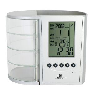 Merion Digital Wecker mit LCD-Display und Stifthalter - Wecker