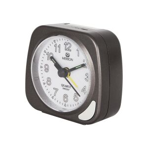 Merion grauer Quarzwecker, schräge Ansicht - Wecker