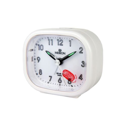 Schräge Ansicht eines weißen Merion Quarzweckers