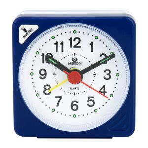 Merion kék kvarc ébresztőóra fehér számlappal - MERION
