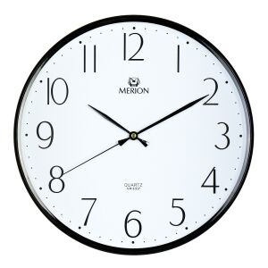 Merion schwarze Wanduhr mit weißem Zifferblatt und arabischen Ziffern - Innenarchitektur