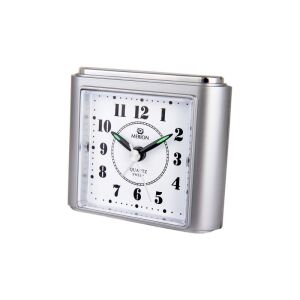 Merion ezüst kvarc ébresztőóra, ferde nézet - MERION