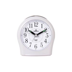 Merion biały budzik kwarcowy z arabskimi cyframi - Budzik