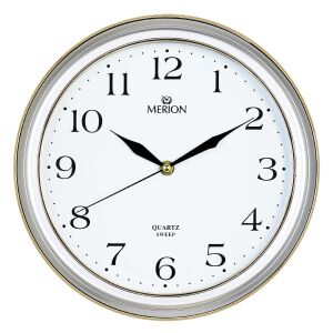 Merion zweifarbige Wanduhr mit leisem Sweep-Uhrwerk und weißen arabischen Ziffern - Innenarchitektur