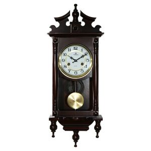 Merion Pendel-Wanduhr aus Holz, mechanisch, 1/2-Schläger, dunkle Walnussfarbe