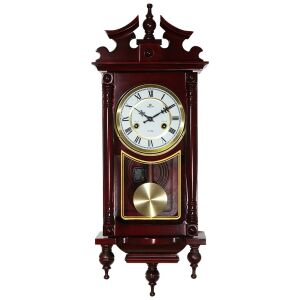 Merion Zegar ścienny wahadłowy z drewna mahoniowego, mechaniczny, 1/2-uderzeniowy - Dekoracja