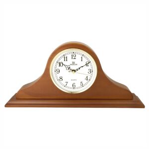 Zegar kominkowy kwarcowy Merion, drewniany zegar stołowy, wykończenie dębowe - MERION