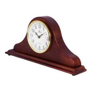 Изглед под ъгъл на каминния часовник Merion от махагон - MERION