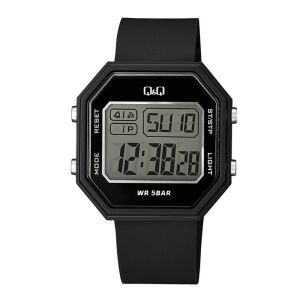 Q&Q M206J001Y Zegarek Cyfrowy - Czarny Pasek z Żywicy - Dla mężczyzn