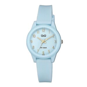 Ženski sat Q&Q VS13J006Y, kvarcni, plavo kućište, plavi remen, plavi brojčanik - Ženski asesoar