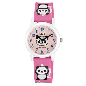 Q&Q gyerek karóra, quartz, fehér színű műanyag tok, rózsaszínű számlap, ciklámen színű műanyag szíj, V23A-006VY 130734140 - Gyerek óra