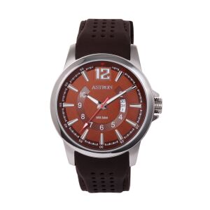 ASTRON 5555-5 férfi karóra, ezüst színű nemesacél tok, barna szilikon szíj, barna számlap, keményített ásványüveg, quartz szerkezet, 50 m (5 ATM) vízállóság 130734760 - Férfiaknak